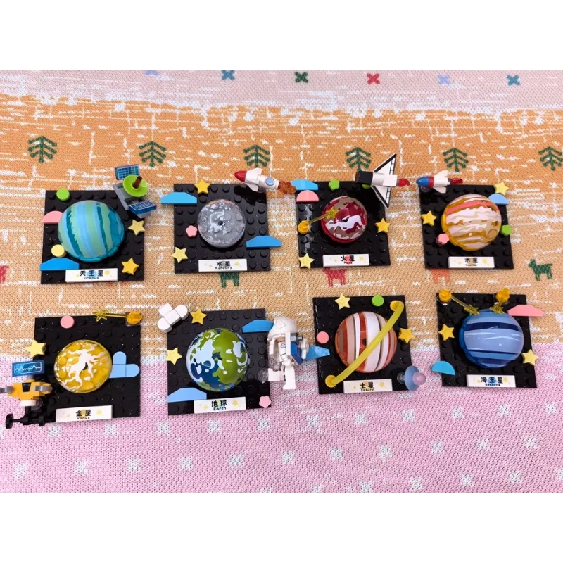 Sembo Eight Planets Refrigerator Magnet Puzzle Original Assembly Building Block Desktop Ornament Collection Gift