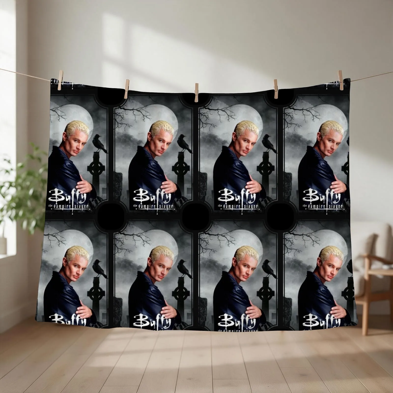 BUFFY - SPIKE Throw Blanket couch cozy soft plush fuzzy picnic outdoor blanket