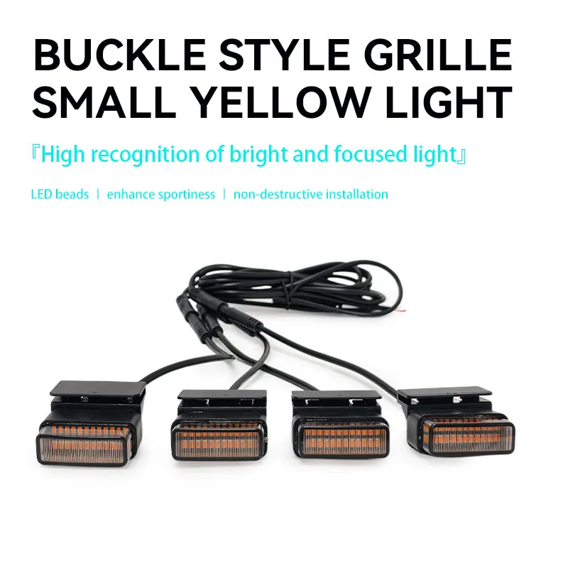 24LED FOR JETOUR TRAVELLER T2 Front Grille Light DRL Daytime Running Warning Lamp Waterproof Car Accessories Small Yellow Light