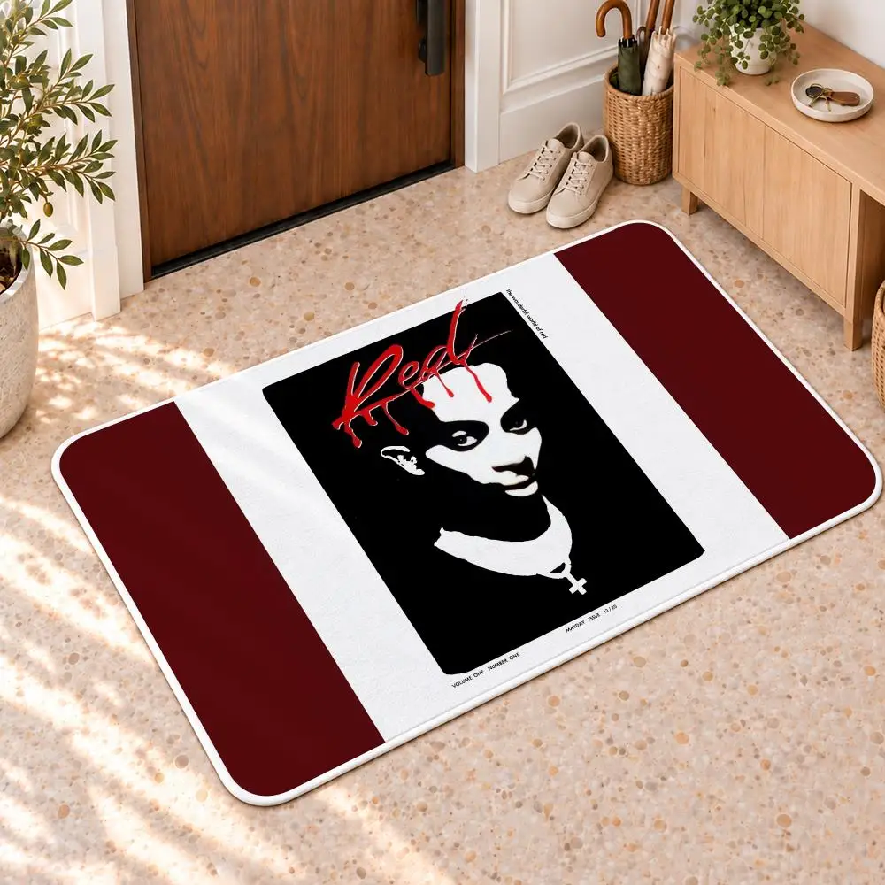 P-Playboi Carti Rapper Hip-hop Floor Mat Flannel Rug Soft Non Slip Door Mat For Bathroom Bedroom Kitchen Living Room Home Decor