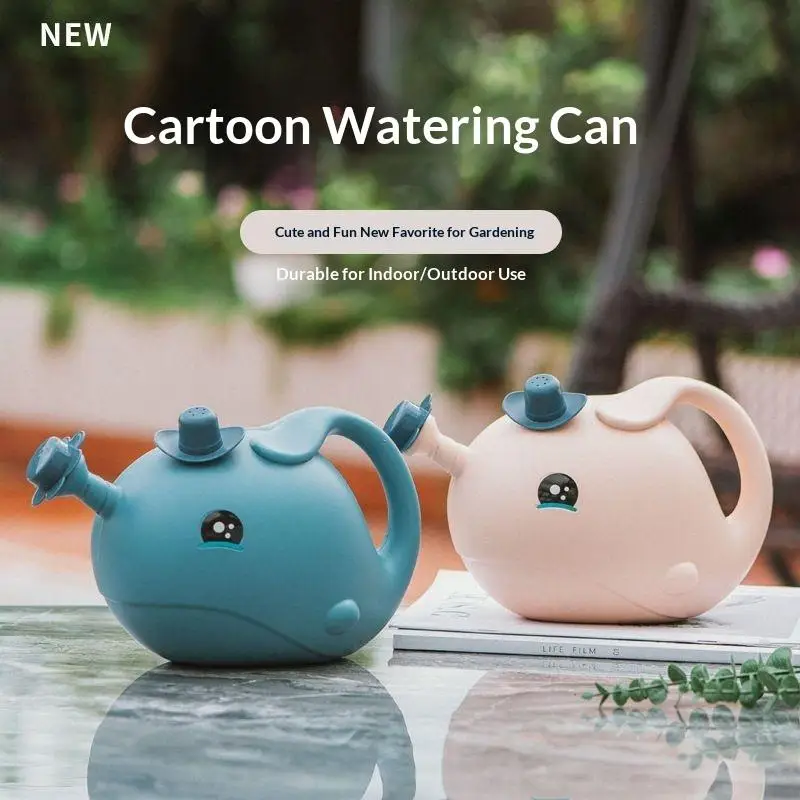 Watering Can 2200ml Outdoor Flower Plant Kids Cartoon Whale Children Watering Pot Cute Home Gardening Irrigation Gift