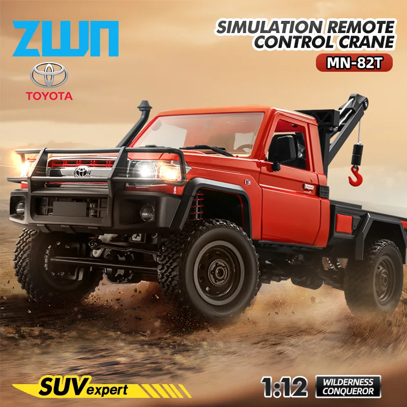 MN82T 1:12 2.4G RC Crawler Hoist 4WD Remote Control Truck Off-road Pickup Vehicle RC Climbing Car Model Toy for Kids Adults Gift