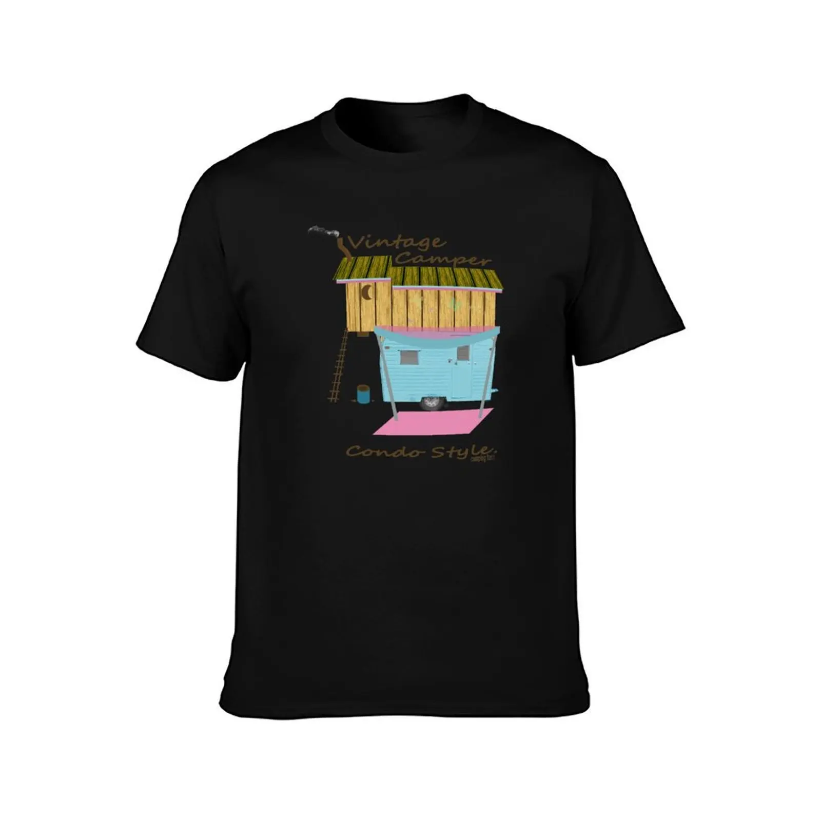 Vintage Camper Condo Style by Cecile Grace Charles T-Shirt Casual Pattern Print Tee Shirt
