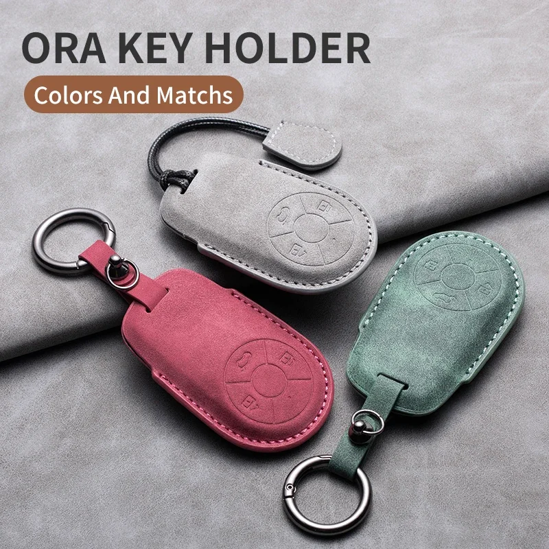 

Sheepskin Car Remote Key Case Cover Shell Protector Fob Keyless For The GWM HAVAL H6 M6 ORA Good Cat White Cat IQ Accessories