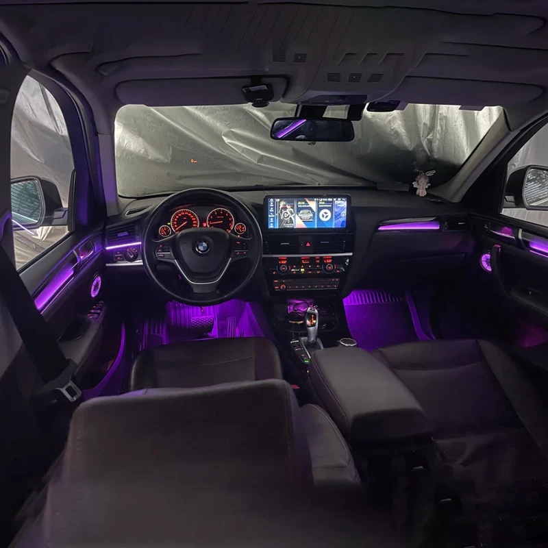 64 Colors Symphony Ambient Lights 22 in 1 For BMW X3 F25 X4 F26 2012-2017 Dynamic Atmosphere Lamp Car Accessories by APP Control