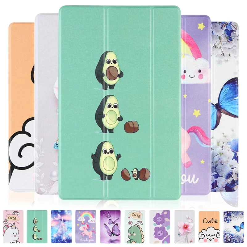 

Cute Unicorn Avocado Butterfly Tablet Funda For Huawei Mediapad M5 Lite 10 Case Leather Cover For Huawei Mediapad M5 Lite 10.1