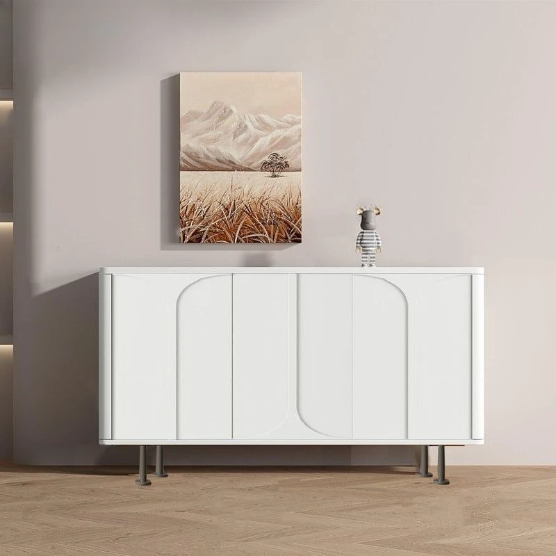 Italian minimalist side cabinet light luxury modern tea cabinet living room creative design white paint porch cabinet locker