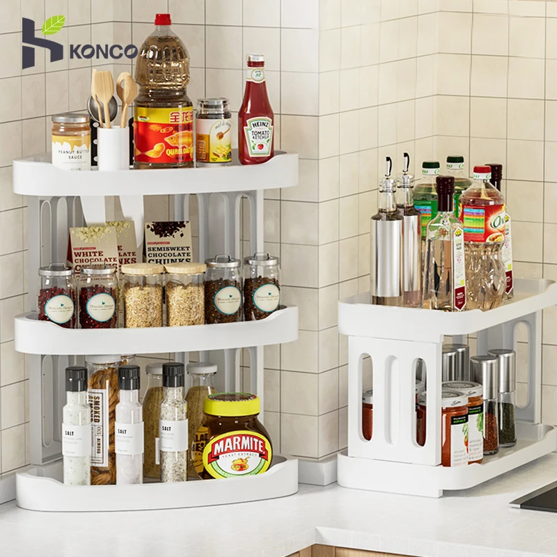 Kitchen Storage Rack Corner Seasoning Bottle Storage Rack Multi-layer Triangle Shelf Bathroom Organizer Shelves Kitchen Accessor