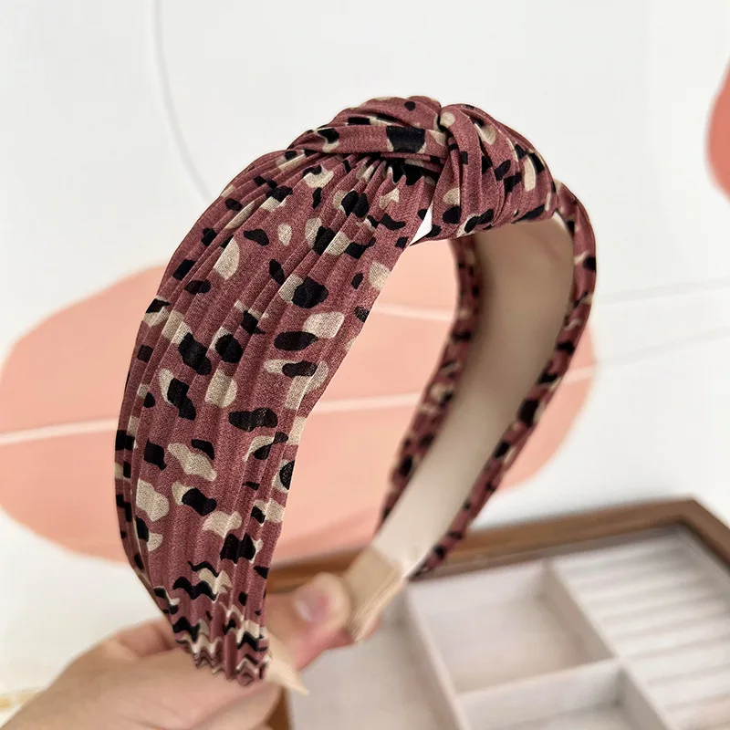 Leopard Pleatted Knot Hairband Headband Adult Hair Accessories Hair Jewley