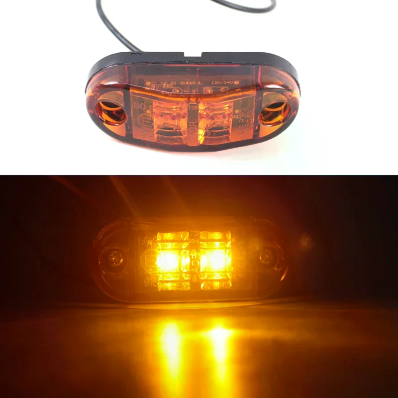 

1PCS 10V 30V LED Side Marker Lights Warning Tail Light Auto Car External Lights Trailer Truck Lorry Yellow Orange White Red