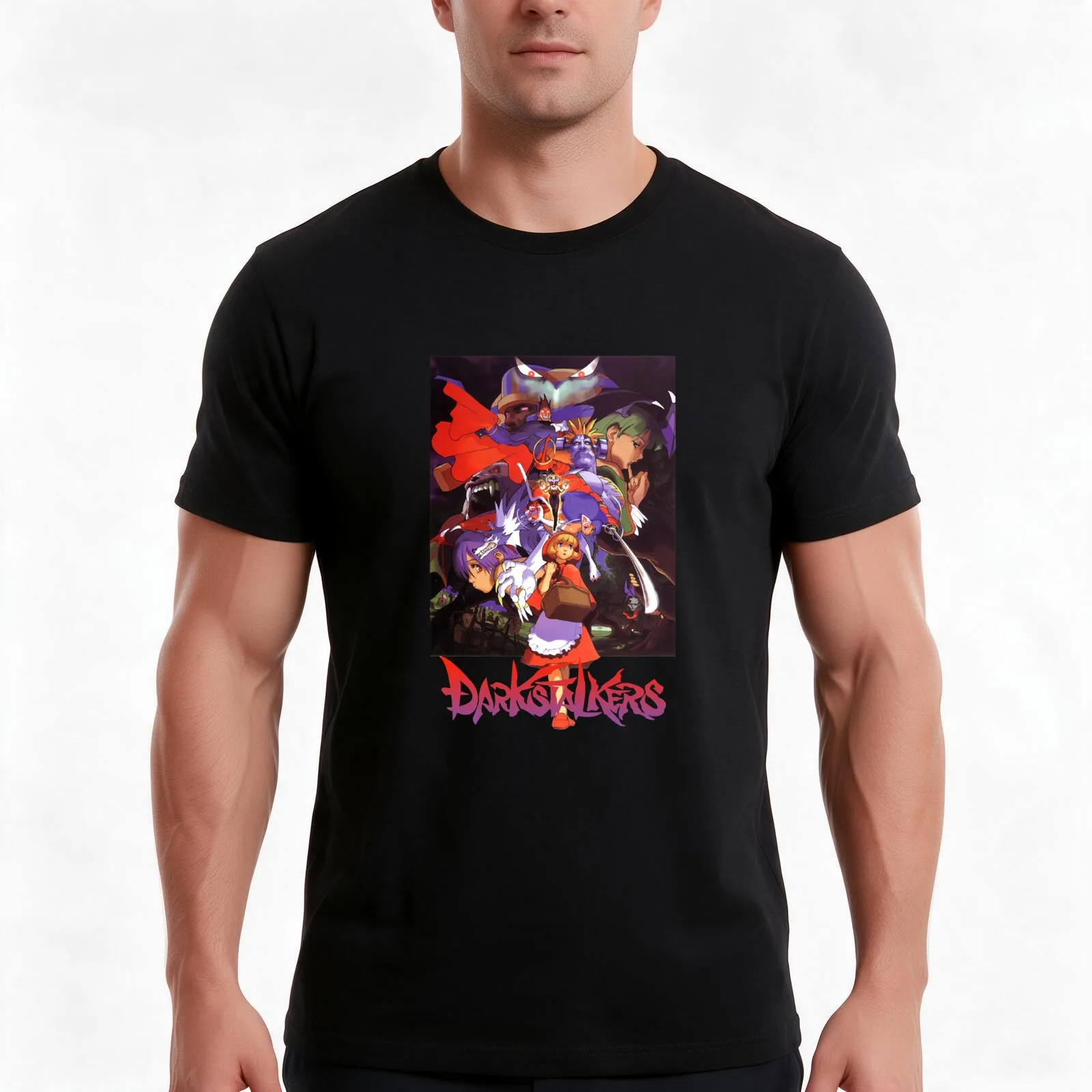 Darkstalkers - Vampire Savior - Dark Stalkers 3 Classic T-Shirt, Summer Casual Cotton Tee, Oversized Streetwear Tops