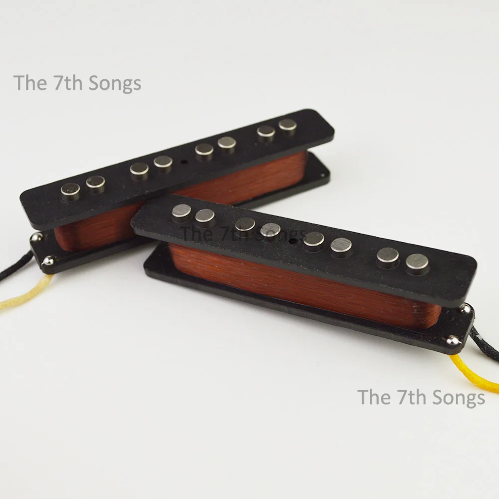 Vintage Alnico 5 Jazz J B Bass 4 String Pickup Electric Bass Single Coil JB Neck 7.6K Bridge 8.4K Black Cover Plain Enamel