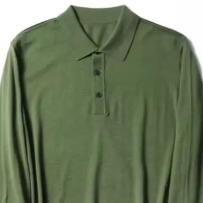 Christmas Colors Wool Knitted Sweater Solid Color Long Sleeve POLO Shirt