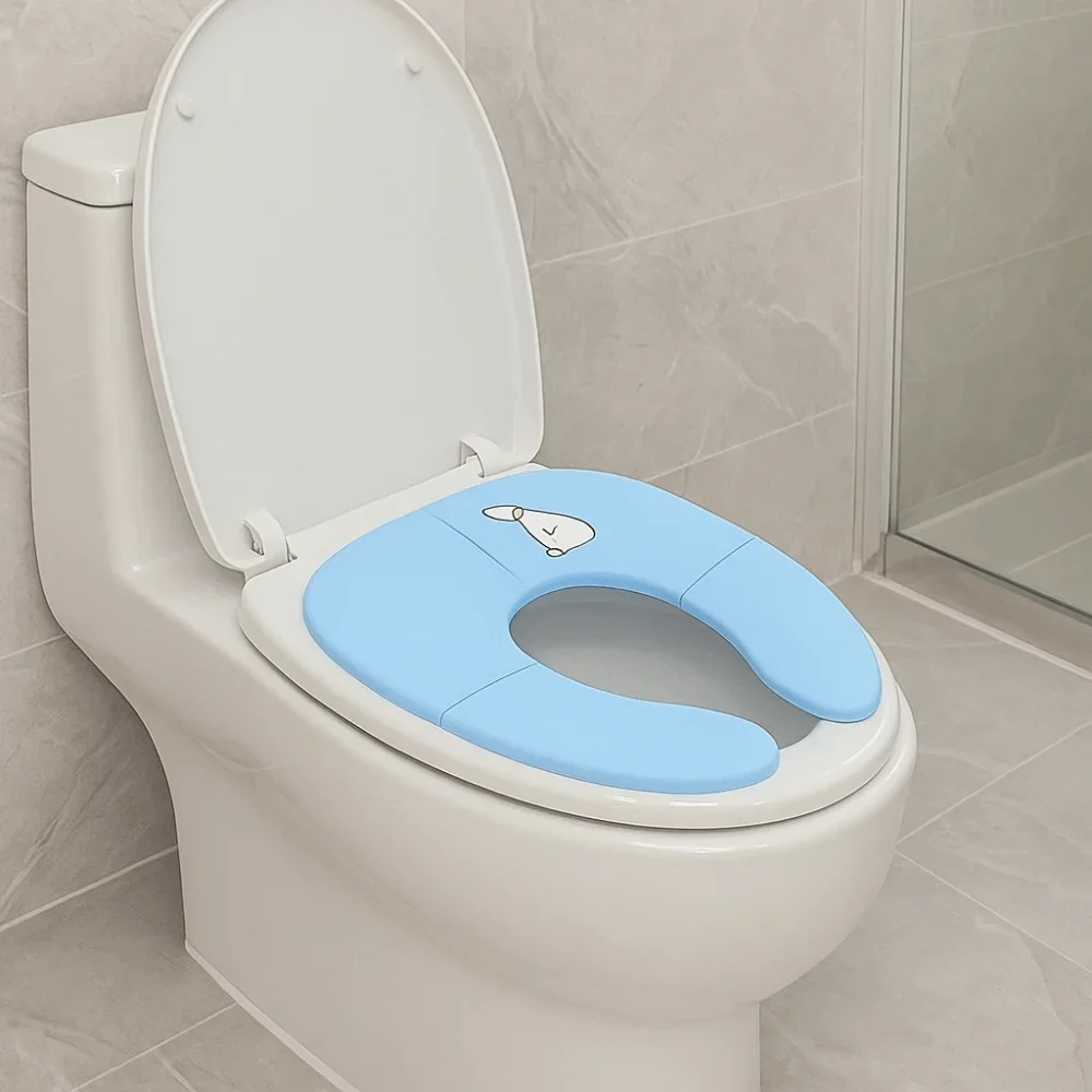 Portable Foldable Baby Travel Toilet Seat Cartoon Non-Slip Potty Seat Cover Washable Suction Cups Baby Potty Mat Travel