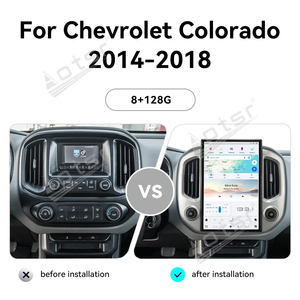14.4 Inch Android 13 8+128GB Car Radio for Chevrolet Colorado GMC Canyon 2014-2018 GPS Navi Carplay DSP Stereo Free Cam