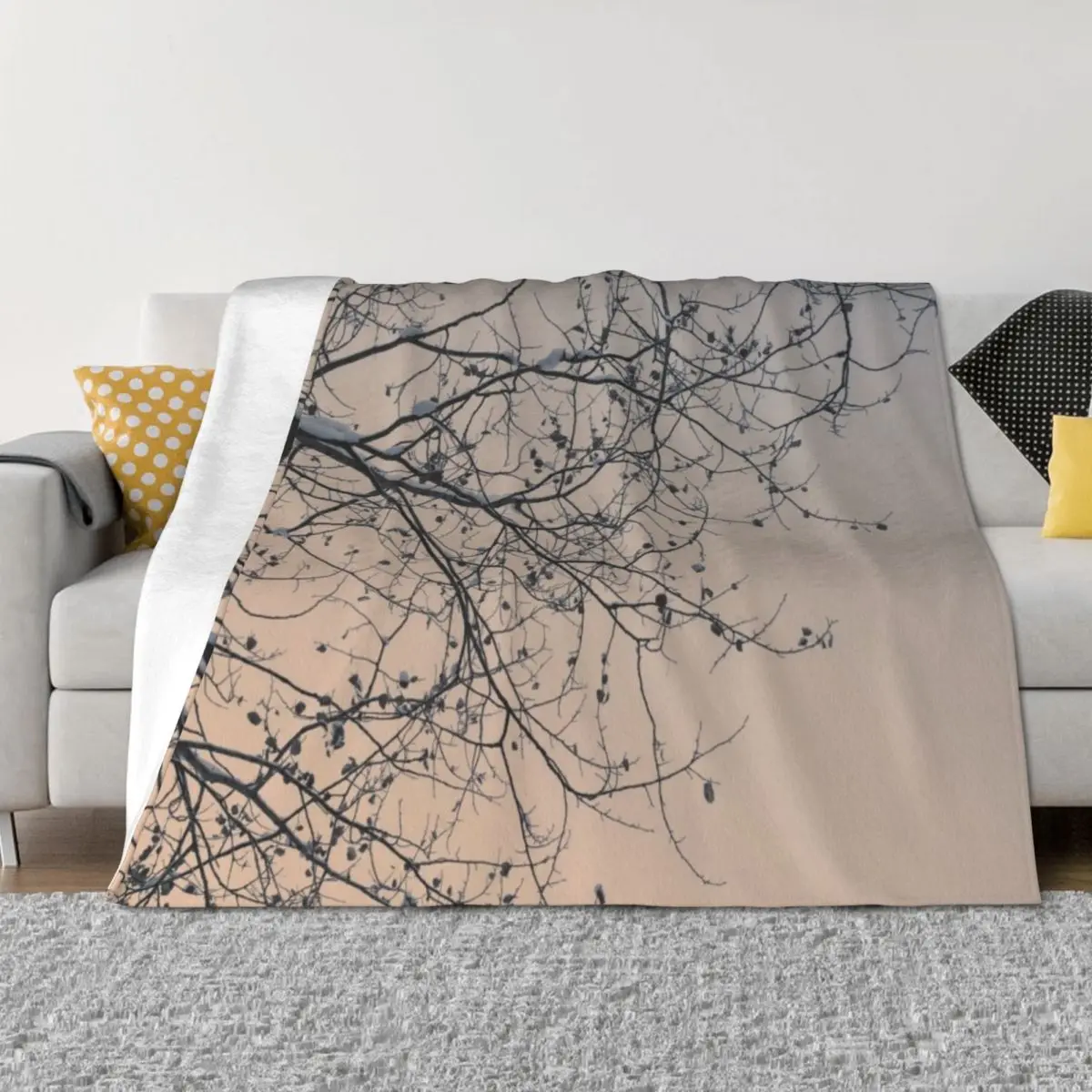 

Snowy branches Throw Blanket halloween Kid'S Hairy Blankets