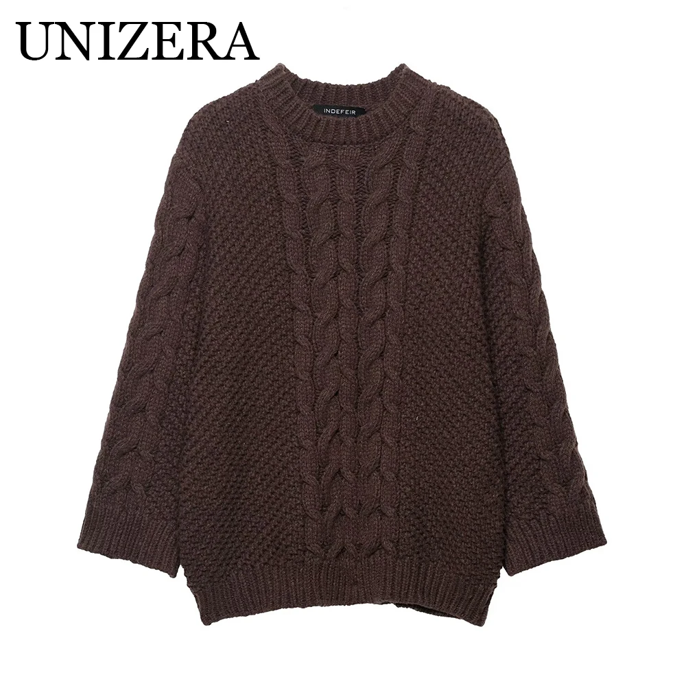 

Autumn and Winter New Women's Loose Versatile Long Sleeve Commuter Design Fried Dough Twists Big Sleeve Sweater