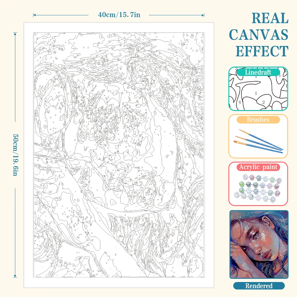 PhotoCustom 60x75cm Malowanie według numerów Kobiety Ręcznie robione malowanie numerów Rysunek DIY Zdjęcia według numerów Unikalny prezent Wystrój