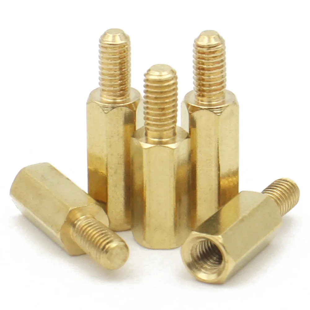5/ 10/ 20/ 50pcs M2 M2.5 M3 M4 M5 M6 Brass Male to Female Spacer Long Hexagonal Brass PCB Standoff Spacers