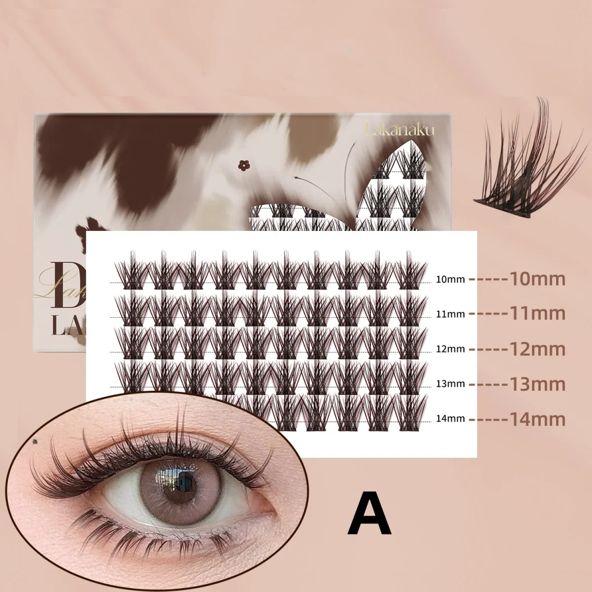 رموش بنية نوع الرموش الصناعية 8-16 مللي متر رموش اصطناعية الطبيعية الجنية لاش الكورية ماكياج ستراند رمش العنقودية رموش #3