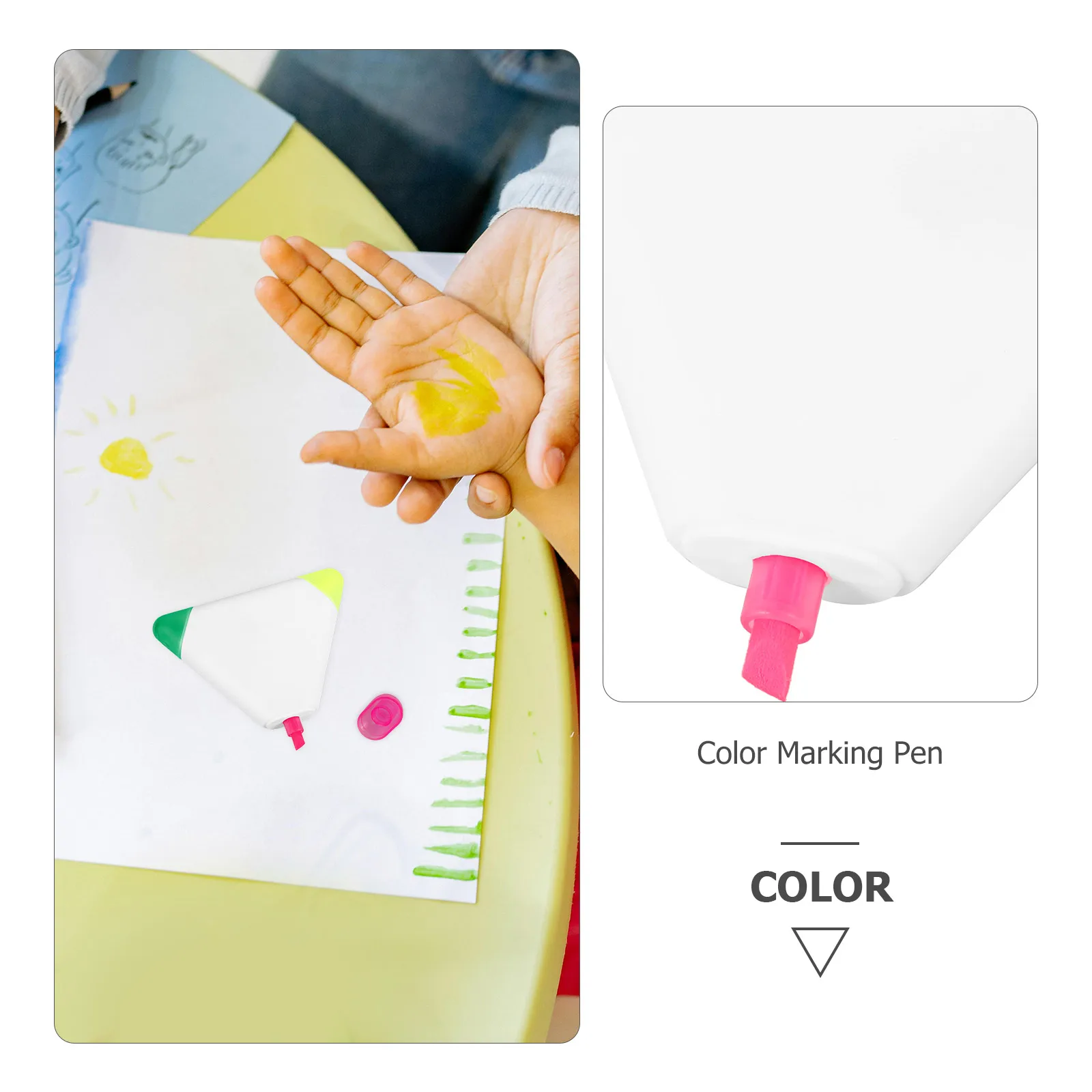 

4Pcs Triangular Highlighter Pens Fluorescent Markers Multicolor Note Markers for School Work Scrapbooking