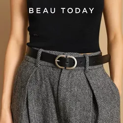 BEAUTODAY-Ceinture fendue en forme de vache pour femme, accessoires de robe en jean, couleur unie, couleur argent, style moderne, à la mode, 91060