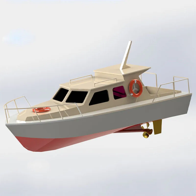 1/30 RC Boat Model Yacht Flying Fish DIY Wooden Assembly Boat Model Kit Entry Level Set Model Boat Toys