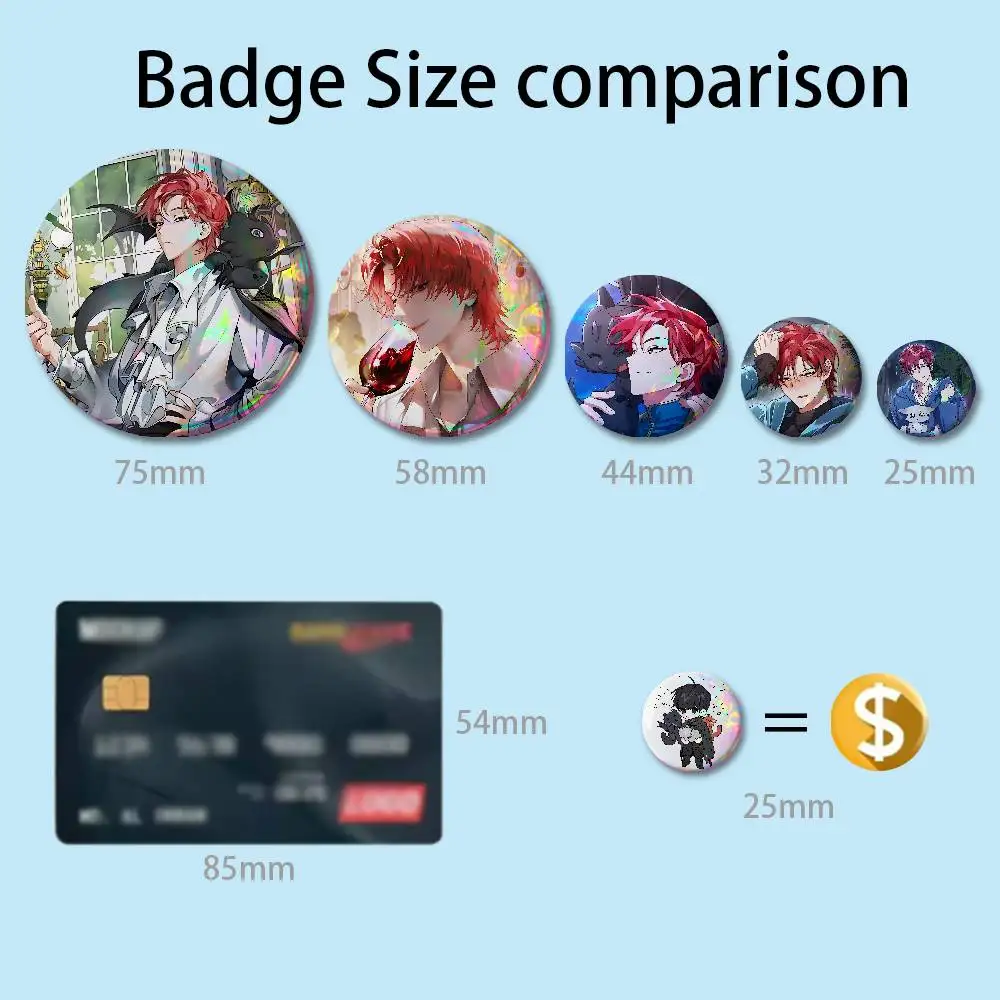 L-Lout of Counts F-Family Badges Round Nijigen Otaku Culture IP peripheral products 58mm 44mm 32mm 75mm 25mm Mini