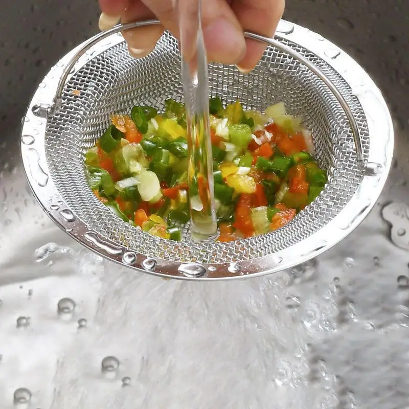 

Фильтр для кухонной мойки из нержавеющей стали, фильтр для кухонного мусора, пищевых остатков, фильтр для посудомоечной мойки с ручкой, металлический фильтр для раковины