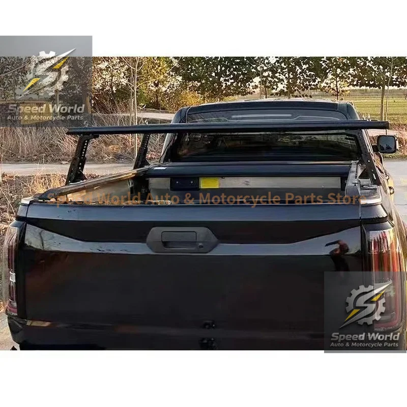 Adjustable Heavy Duty Steel Bed Rack for Hilux Pickup Truck Rooftop Mount, Retractable Folding Roll Bar, Waterproof Locking