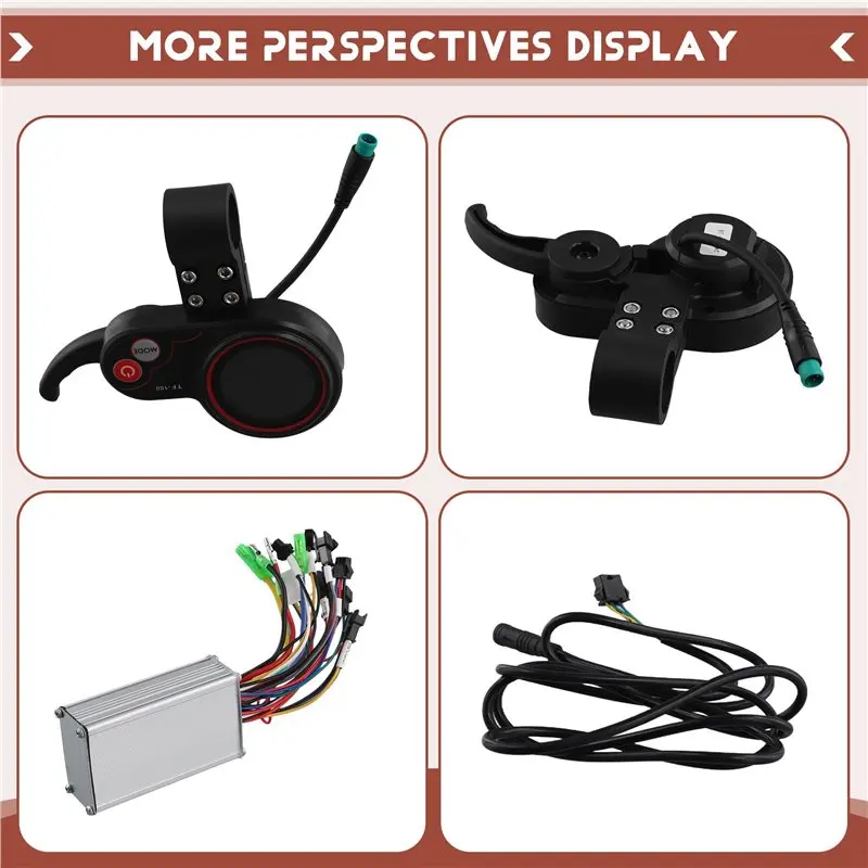 DT42-2X TF100 LCD Display Dashboard 5PIN+36V/48V 350W Controller Kit For Electric Scooter Electric Bicycle