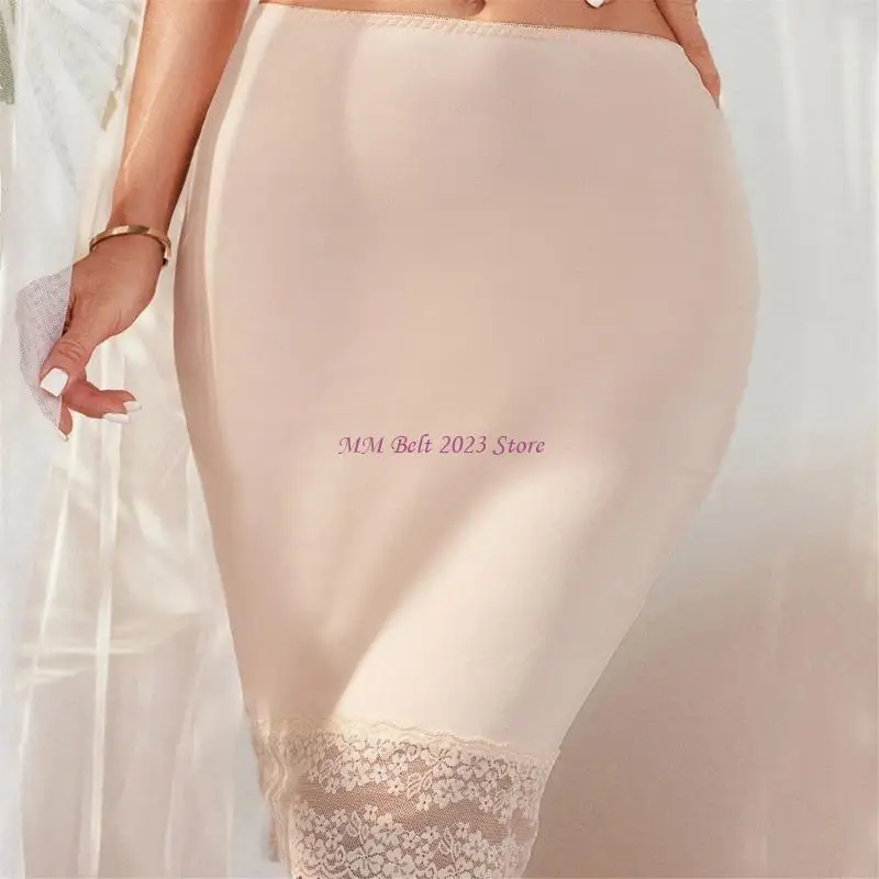 49ME Women Half Slips Underskirt Midi Skirt Knee Length Petticoat for Under Dresses