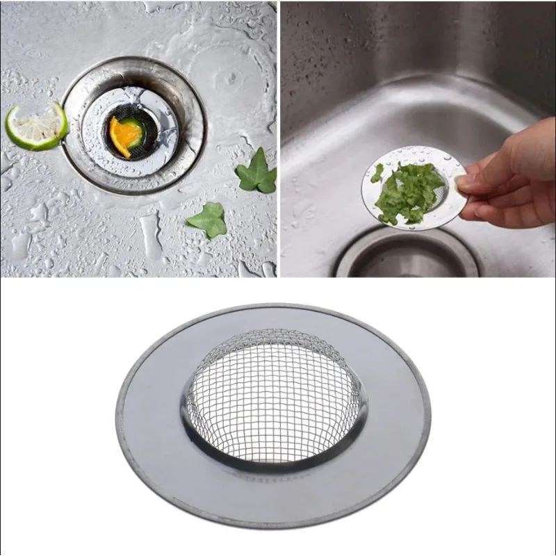 Stainless steel bathtub hair catcher water trap kitchen metal sink filter floor drain plug shower drain hole filter