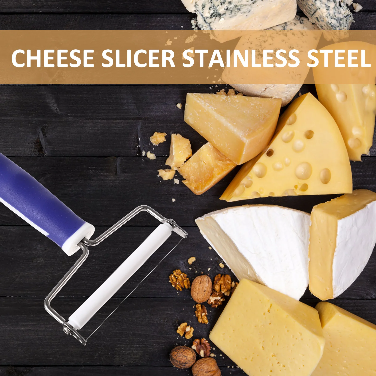 

Cheese Slicer Stainless Steel Blade Plastic Handle Non-Stick Butter Cutter Rustproof Kitchen Gadget Soft Grip Ergonomic Design