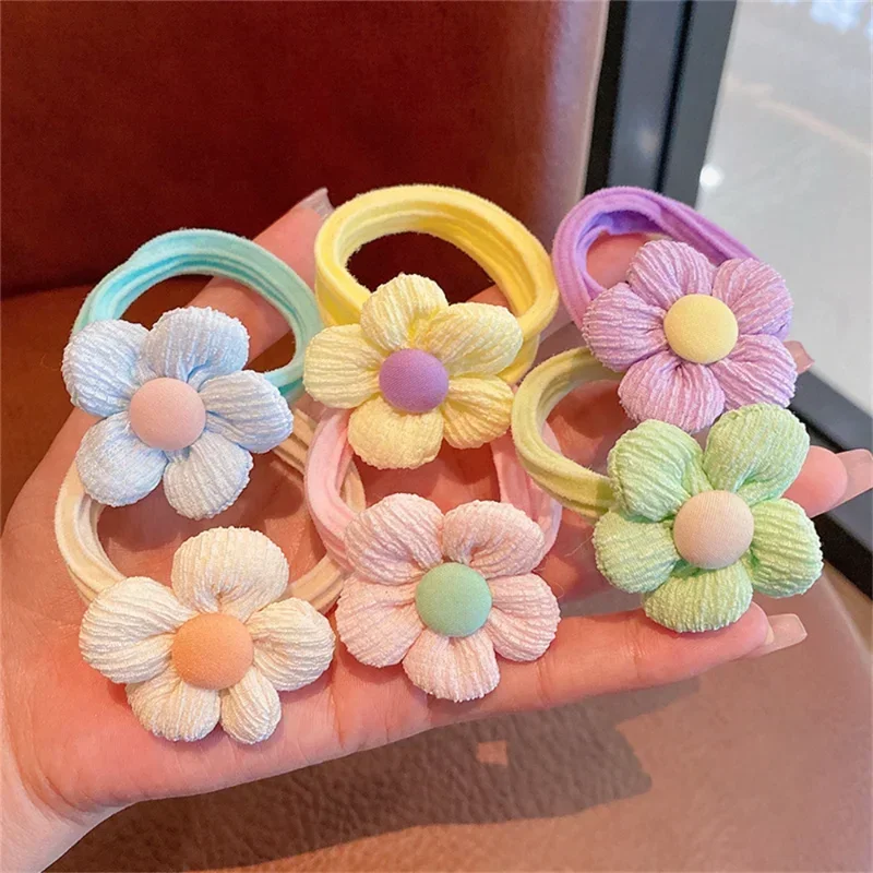 6PC Girls Hair Bows Set - Elastic Flower Headbands for Babies, Soft Non-Slip Hair Accessories