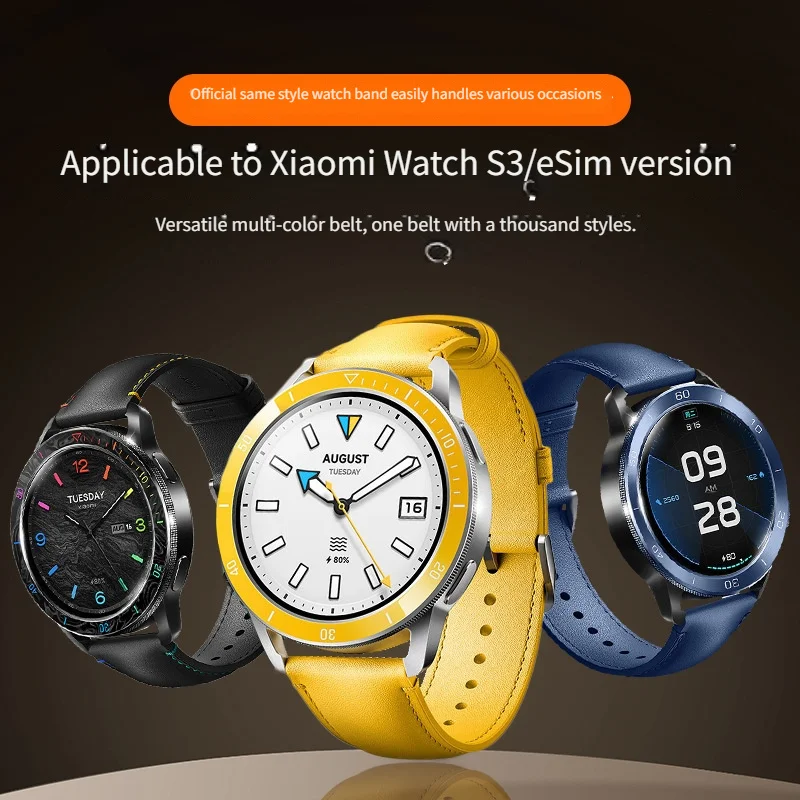 

Suitable for Xiaomi Watch S3/S4 Strap, First-Layer Leather Xiaomi Watch S3/S4 Replacement Wristband, Fashionable Business Style for Men and Women