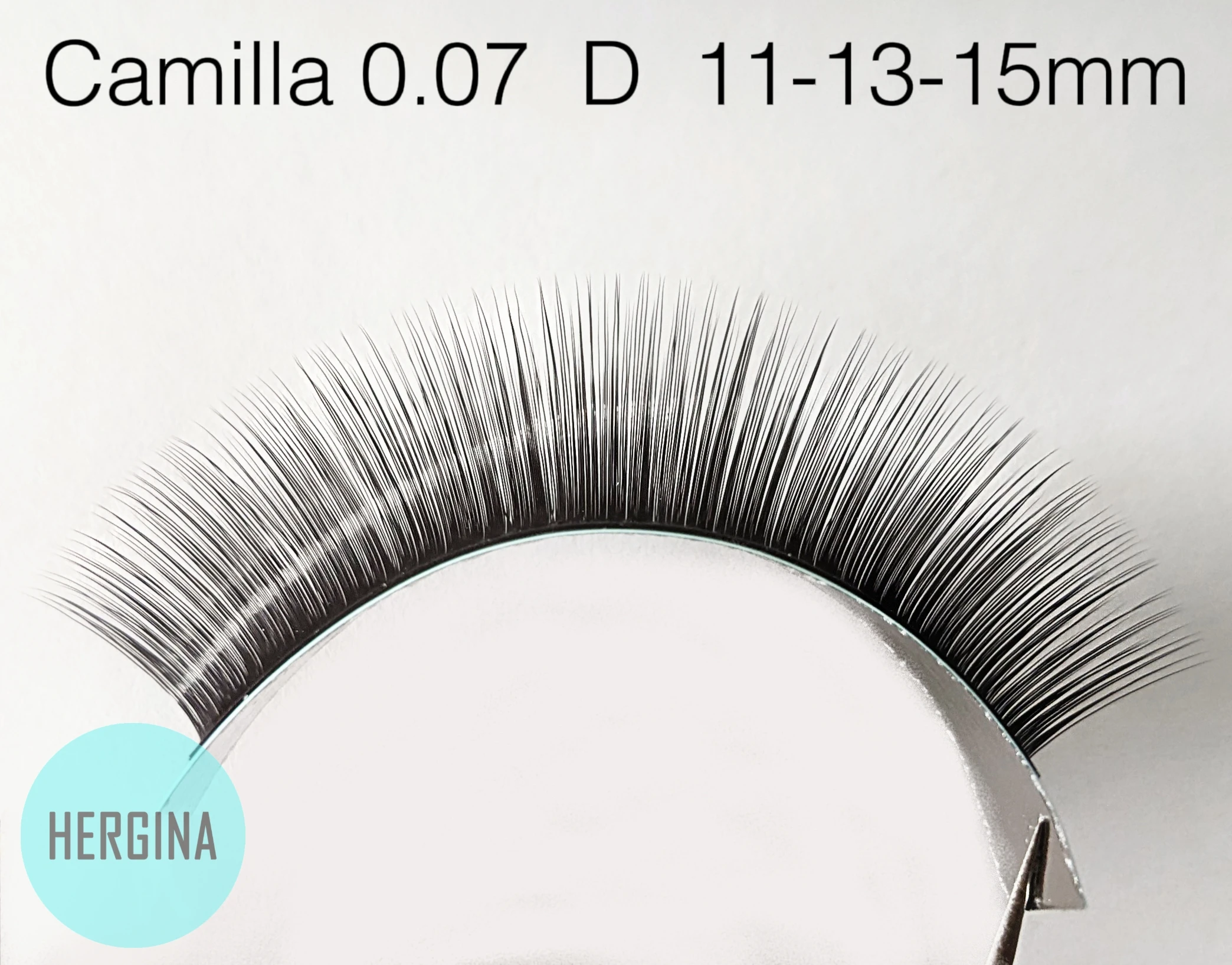 HERGINA Camellia 0.07 thickness D Curl mix length Volume Mega Eyelash Extension Matte Deep Black Individual lashes