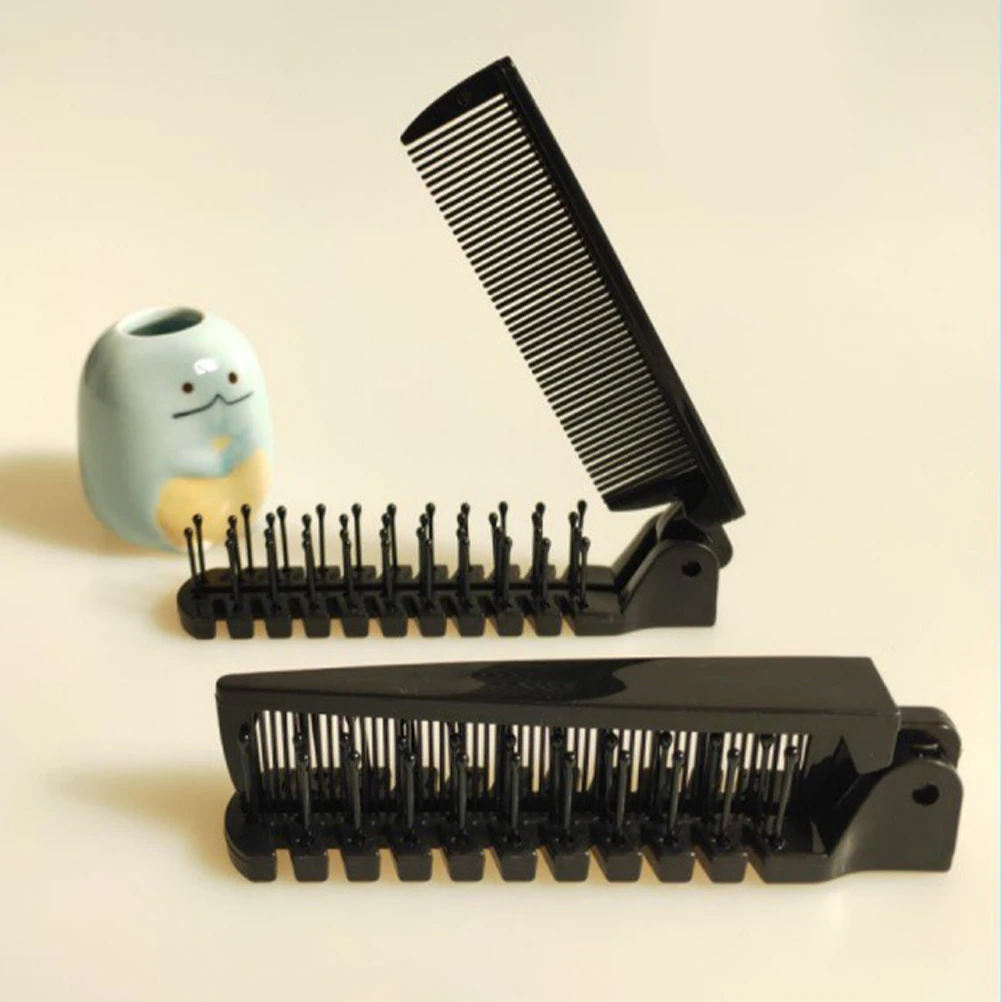 

3 Pcs Portable Anti-static Comb Hairbrush Pocket Foldable Travel Double Combs for Folding Plastic Mini Size Miss
