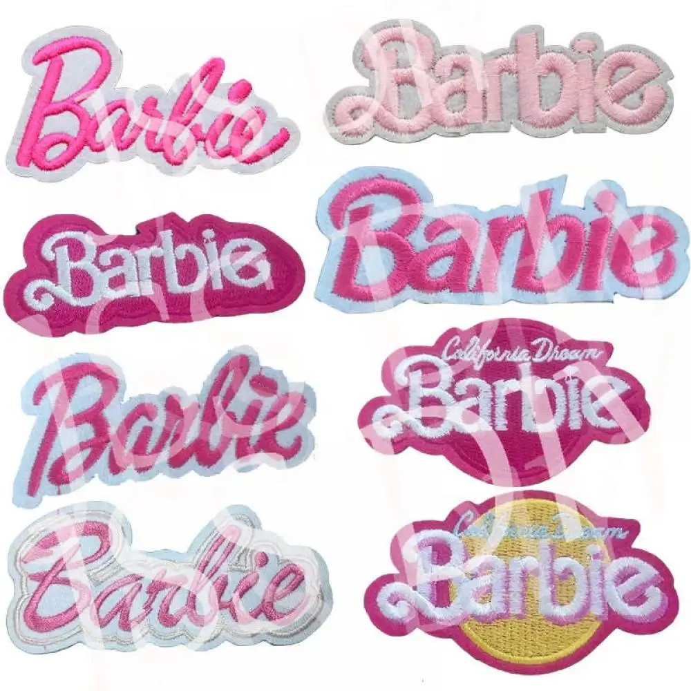 1Pcs Barbie Diy Letter Embroidery Stickers Kawiai Cartoon Kids Hole Patch Clothing Stickers Princess On Clothes Patches Badge