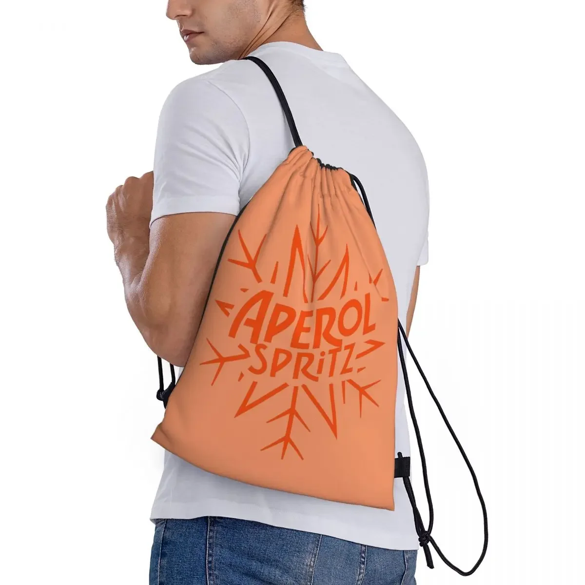 Custom A-Aperols Spritz Drawstring Backpack Bags Men Women Lightweight Gym Sports Sackpack Sacks for Yoga