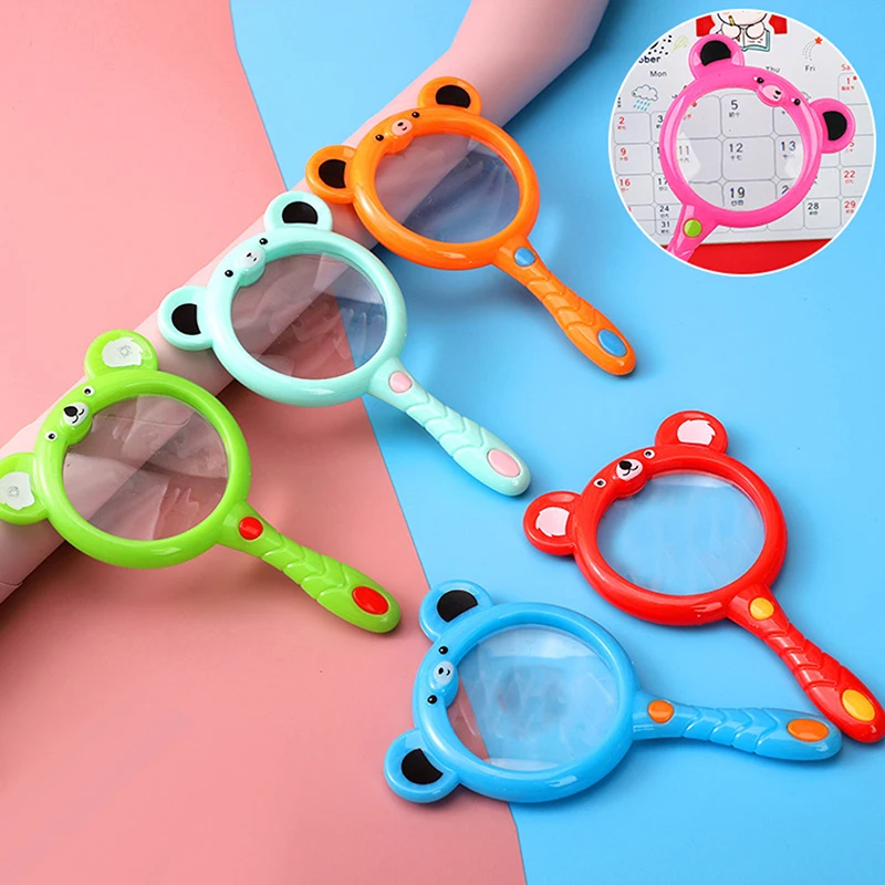 1Pc Cartoon Animal Magnifying Glass Exploration Learning Children Educational Toys Magnifier Kids Science Experiment Gift