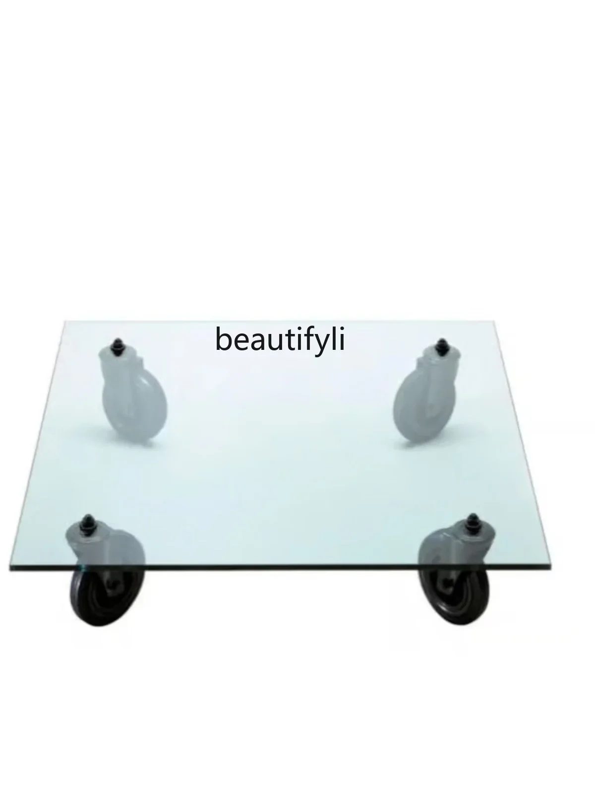 

Modern Minimalist Square Portable Tempered Glass Tea Table