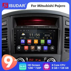 9 Zoll Isudar Android 12 Autoradio für Mitsubishi Pyjero 4 V80 V90 2013-2016 Carplay Auto Stereo Nr. 4G Wifi Head Unit Qled 2din