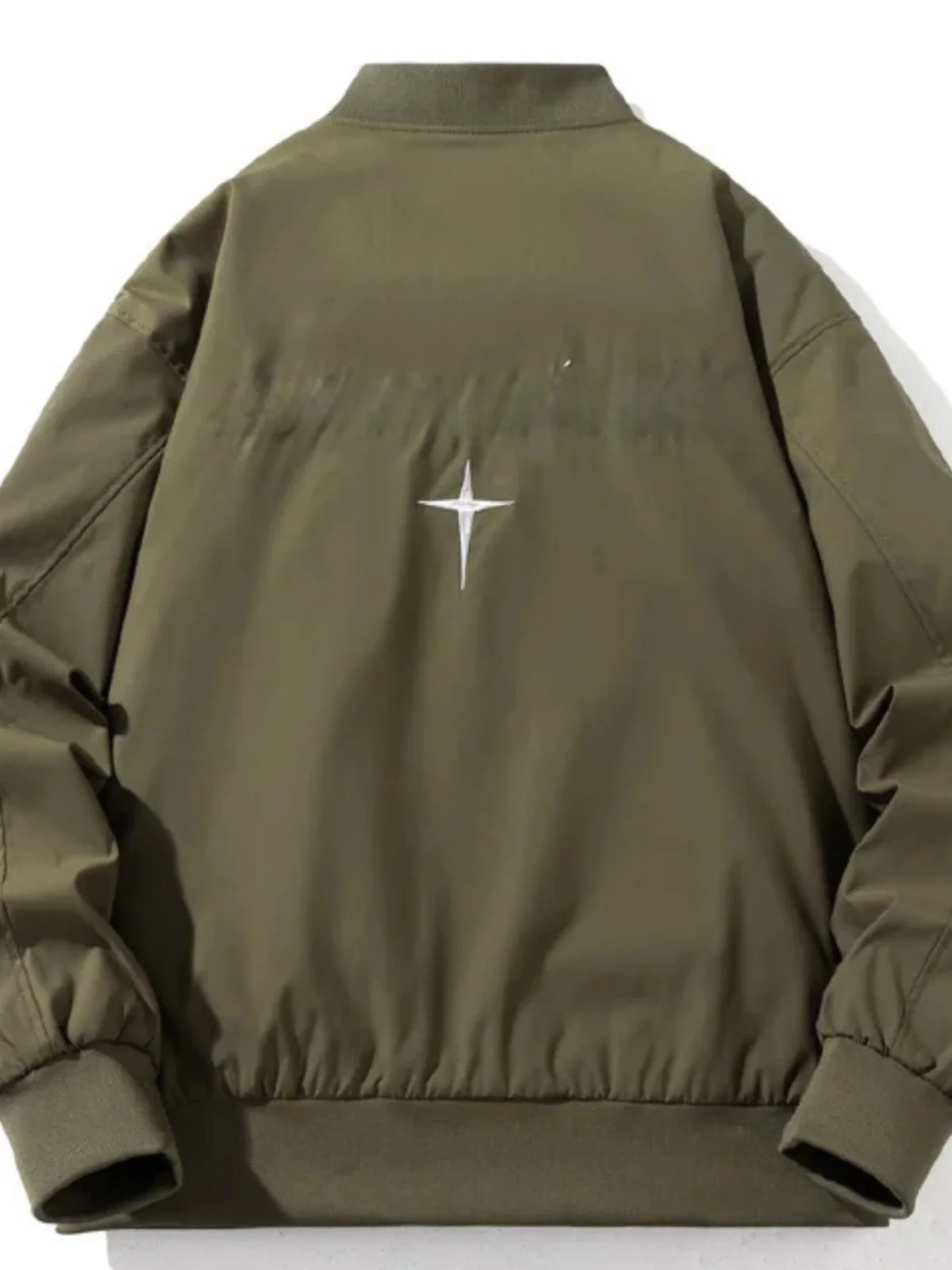 

Loose Men's Jaet 2024 Faion Cross Stitching Pure Color Baseball Sle Top Casual Wear Outerwear Comfortable Fit Coat