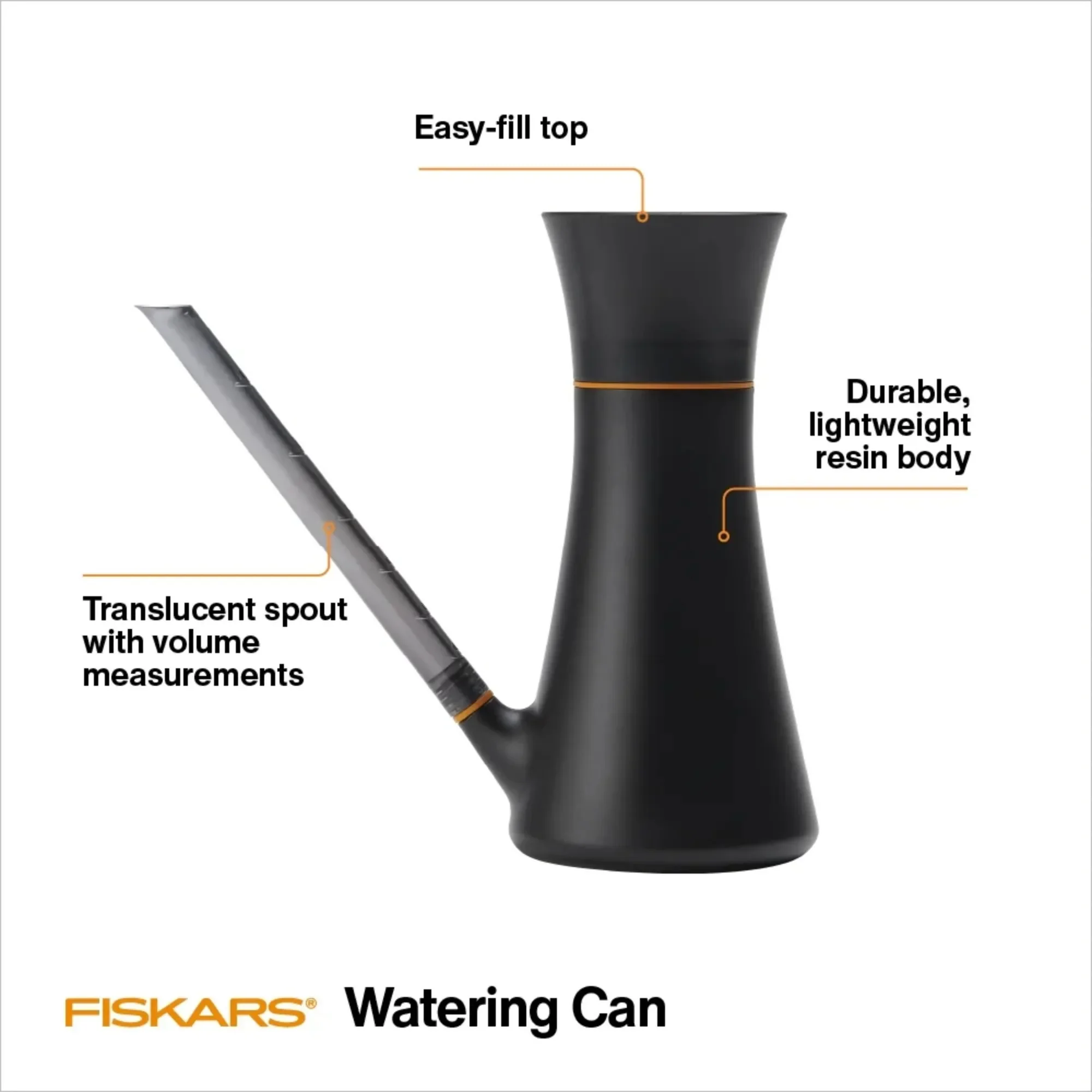 Fiskars 실내 및 기타 Regadera Naranja y Negro