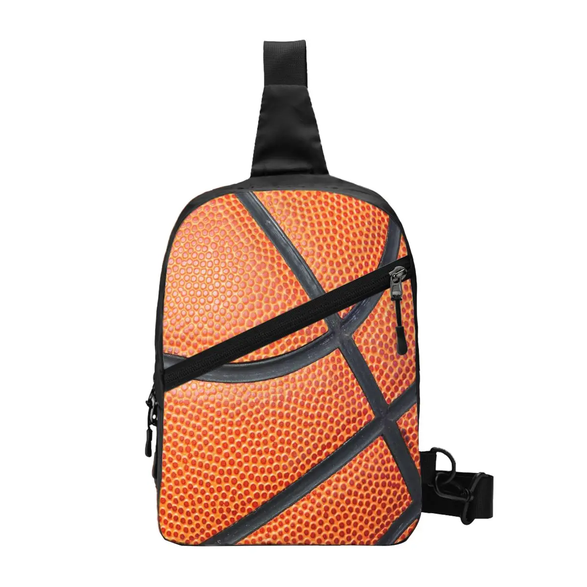 Custom Basketball Balls Pattern Sling Chest Bag Customized Shoulder Crossbody Backpack for Men Travel Hiking Daypack