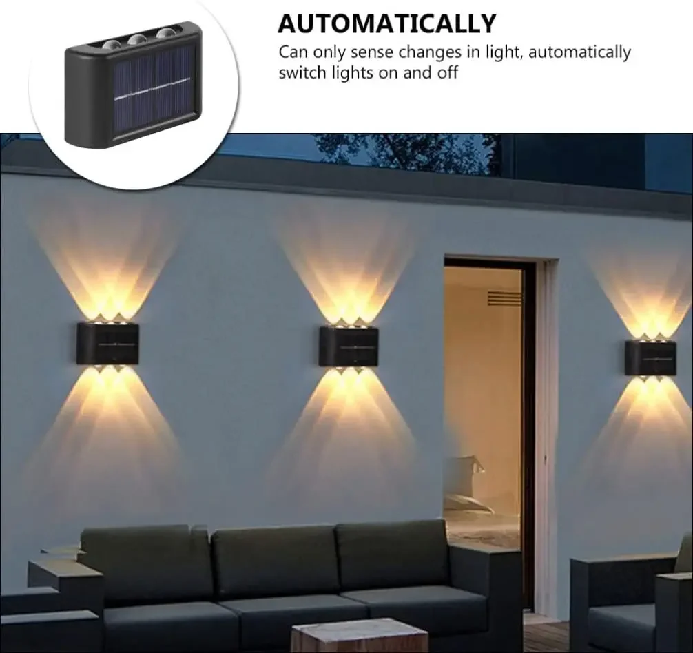 LED Solar Light Outdoor Waterproof Solar Wall Lamp Up and Down Luminous Lighting for Garden Fence Decor Solar Powered Wall Lamp image 5