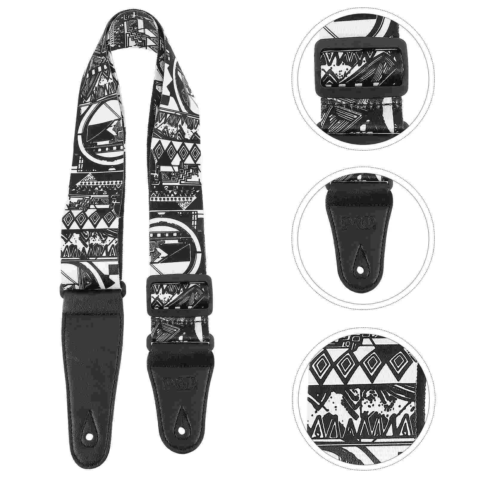 Adjustable Straps Guitar Musical Instrument Accessories Super Soft Black Waist Belt Dacron