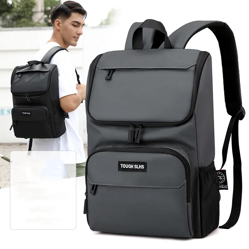

Larger Capacity Men Nylon Casual Backpack Waterproof Travel Climbing Works Commuting 15.6inch Laptop Bag College School Bag