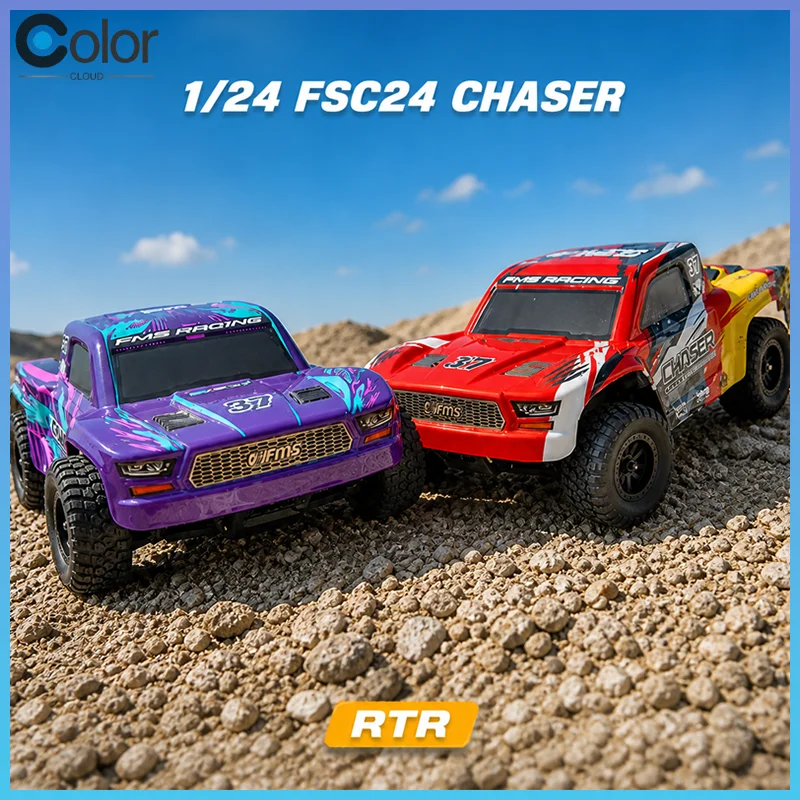 Fms 1/24 Fsc24 Chaser Remote Control Car Strong Power Short Truck Off-Road Vehicle Metal Twin Servos Beginner Entry Level